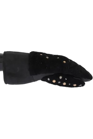 Dolce & Gabbana Leren Shearling Handschoenen Met Studs