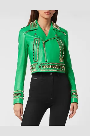 Philipp Plein Leren Jas Gothic Plein