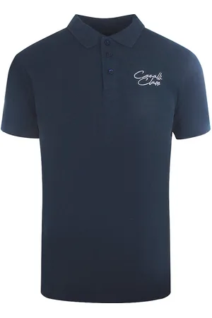 Roberto Cavalli Marineblauw poloshirt met Cavalli-klasse handtekeninglogo