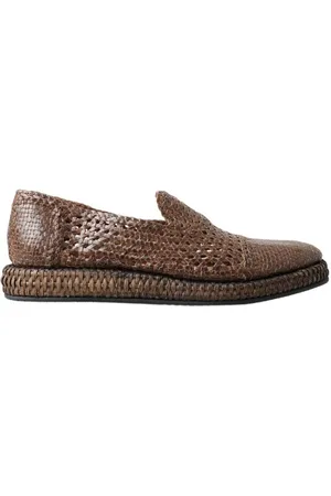 Dolce & Gabbana Geweven Lederen Instappers Loafers