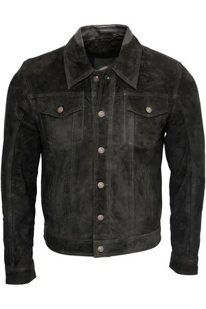 Infinity Trucker geit suède leren overhemd jeansjack