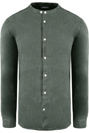 Emporio Armani Regular Fit Heren Donkergroen Overhemd