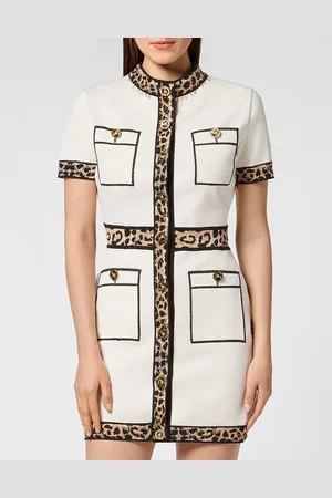 Philipp Plein Gebreide Jurk Leopard