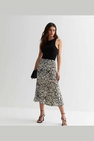 Gini London Geplooide midi-rok met dierenprint