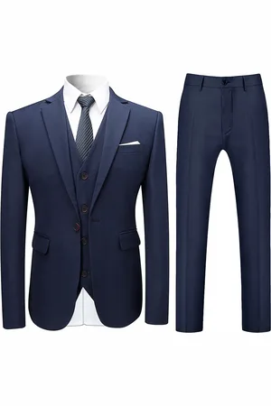 Allthemen 3-delig slim-fit effen chic formeel bruiloftspak