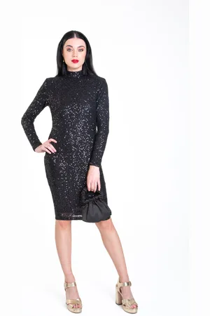 Gini London Bodycon-jurk met hoge hals en pailletten