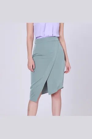 Smart & Joy Asymmetrische gekruiste paneelrok