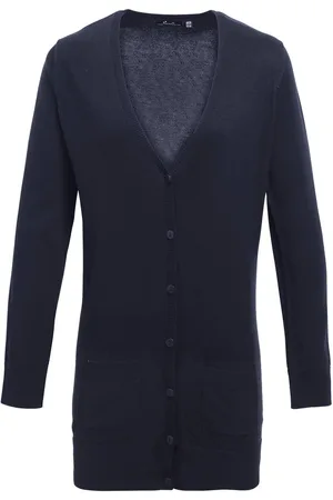 Premier Dames/Dames Longline V Hals Vest (Marine)