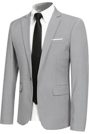 Allthemen Grijze stijlvolle blazer Casual blazer met één knop