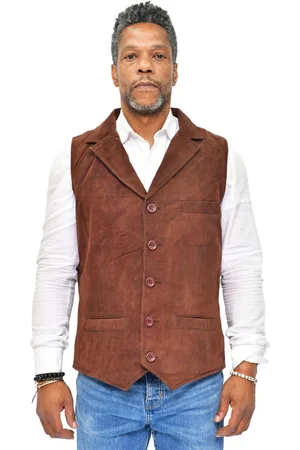 Infinity Heren klassiek glad geit suède leren vest-Exeter