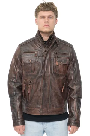 Infinity Leren retro bikerjack voor heren, Toronto
