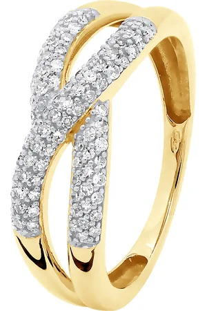 Diadema Ring Diamonds 0.080 Cts Yellow Gold Rush Volume