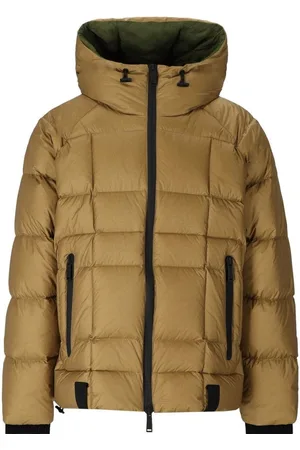 Dsquared2 Bedrukt logo walnootbruin donsjack met capuchon