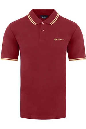 Ben Sherman Tweeling Gestipt Heren Bourgondisch Polo Shirt