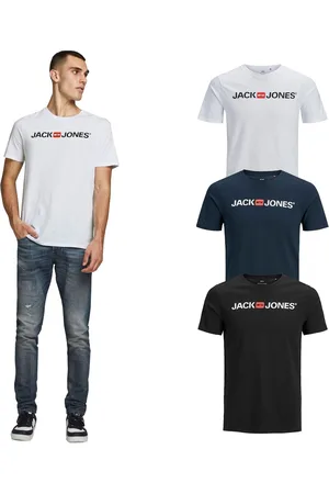 JACK & JONES JACK&JONES Heren Jjecorp Logo Crew Hals Korte Mouw T-shirts 3-pack