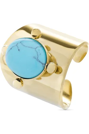 Luxenter Turkoois ring afgewerkt in 18K geel goud - Kumora