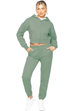Enzo | Dames cropped trainingspak met rits en capuchon