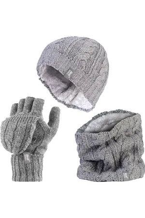 Heat Holders Dameshoed, nekwarmer handschoenen set - Lichtgrijs