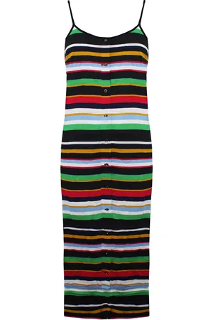 Vans Off The Wall Mouwloze Gestreepte Multicoloured Midi Dress VN0005HW448