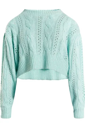 myMo Gebreide cropped trui Dames aqua
