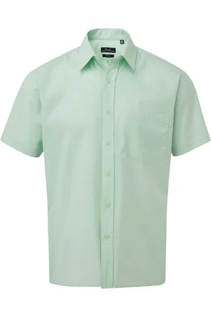 Premier Herenshirt met korte mouwen Popeline (Aqua)