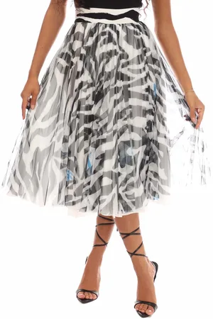 OFF-WHITE Vrouwen Off White Zebra Plooirok in Wit Zwart