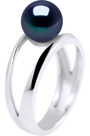 Diadema Rush Ring zoetwaterparels Button 7-8mm Black Or White