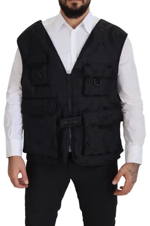 Dolce & Gabbana Nylon mouwloos jack met volledige rits