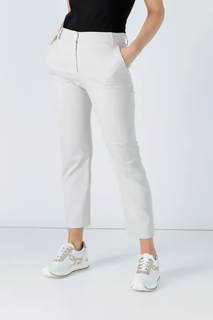 Conquista Sand Colour Fitted Stretch Pants