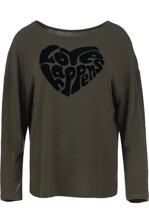 Conquista Wolblend Batwing Sleeve Top met vlokmotief