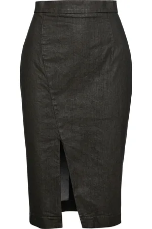 Conquista Stofgroene kokerrok van Fashion