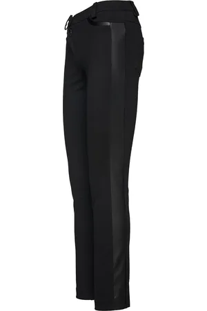 Conquista Zwarte jegging met imitatieleren detail