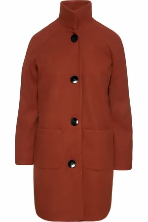 Conquista Faux Mouflon Brick Red Coat van Fashion