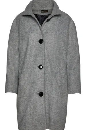 Conquista Wol Grijze Mantel met Opstaande Kraag van Fashion