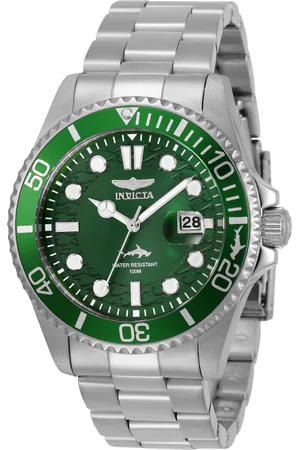 Invicta Pro Diver 30020 Heren Horloge - Waterdicht - Analoog - Quartz Uurwerk - Roestvrij Staal met groene Wijzerplaat -43mm