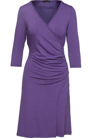 Conquista Faux Wrap Wollen Jurk in Jersey Stof