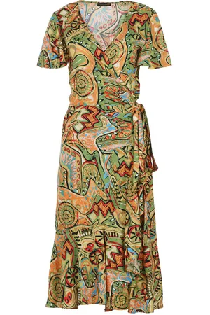Conquista Tribal Rhapsody Viscose Midi Dress