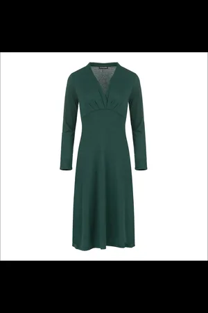 Conquista Knie lang Empire Line Knit Style Dress Green