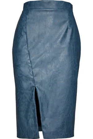 Conquista Indigo kokerrok van imitatieleer