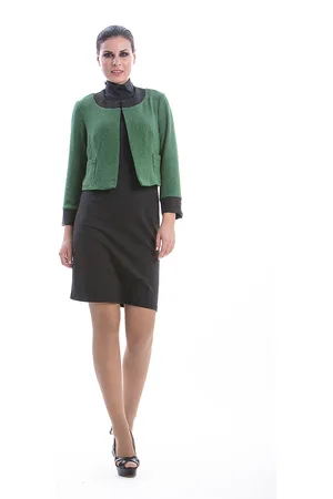 Conquista Groene bolero met lange mouwen