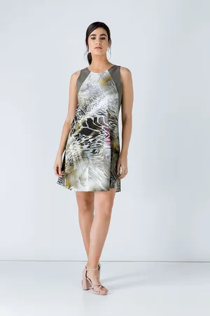 Conquista Khaki dierenprint jurk
