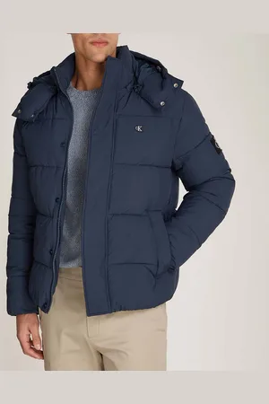 Calvin Klein Heren Crinkle Nylon Hooded Puffer Jacket in