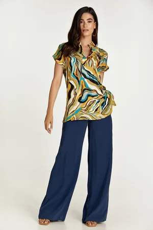 Conquista Swirl Print Mouwloze Top