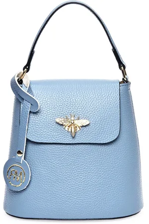 Roberta Martini Turkoois Rundleer Tas