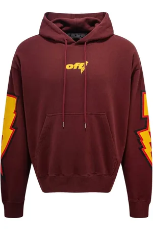 OFF-WHITE Thunder Stable Skate Fit Burgunderroter Kapuzenpullover