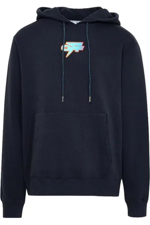 OFF-WHITE Jersey de corte slim Marineblauer Kapuzen Degrade Thunder de
