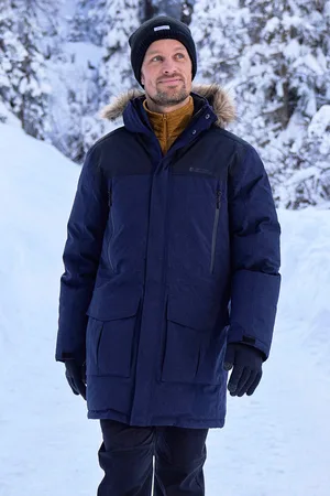 Mountain Warehouse Heren Antarctic Extreme Camo Down Waterdichte Jas (Donkerblauw)