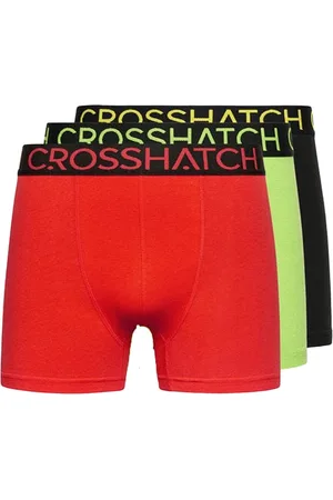 Crosshatch Heren Highlighter Boxer Shorts (Pack of 3) ( /rood)