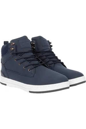 Crosshatch Heren Staiger Leren Trainers (Marine)