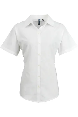 Premier Dames/Dames Handtekening Oxford Short Sleeve Work Shirt